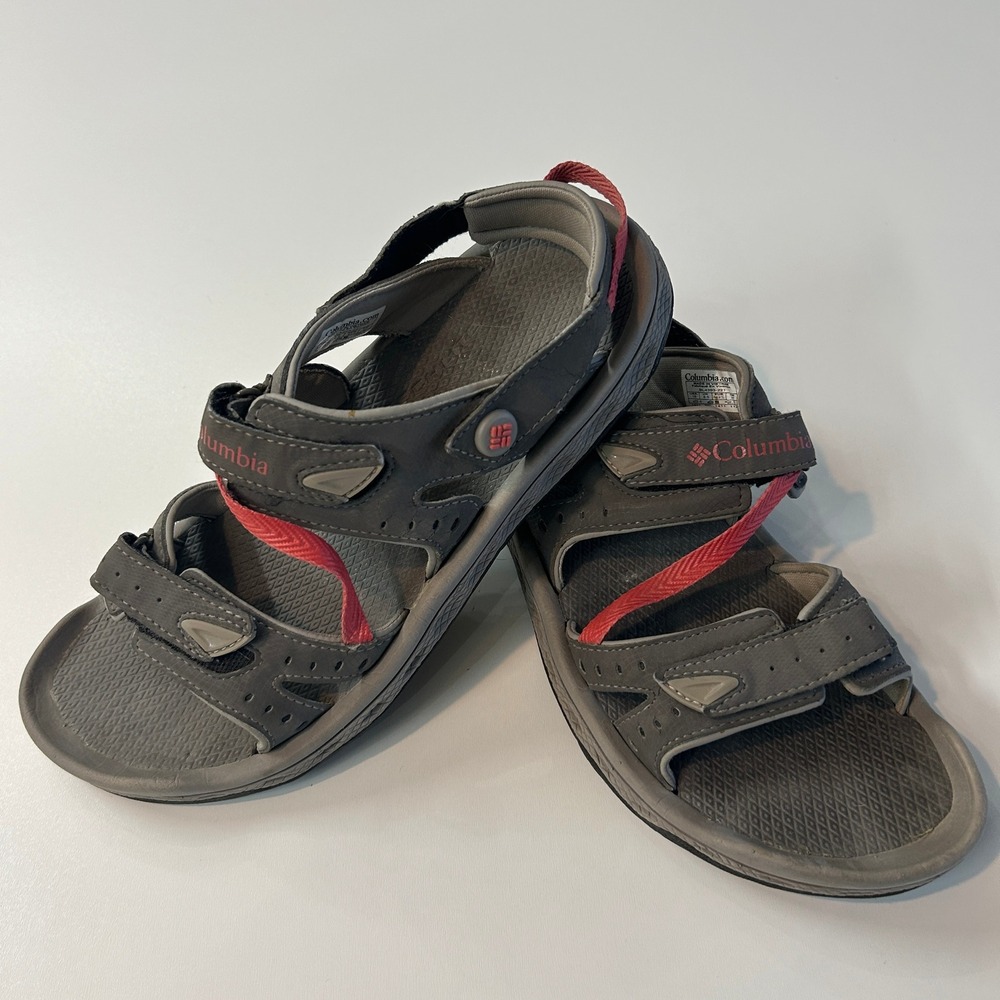 Columbia Womens Grey Pink Hiking Sandals BL4393-221 Strappy Trail Shoes Size 10